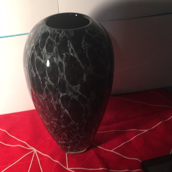 A beautiful black and white vase